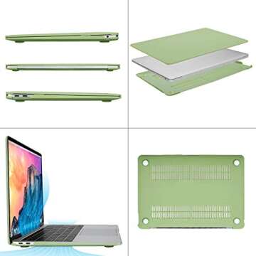 MOSISO Compatible with MacBook Air 13 inch Case 2022 2021 2020 2019 2018 Release A2337 M1 A2179 A1932 Touch ID, Plastic Hard Shell Cover&Keyboard Cover for MacBook Air 13.3 inch Case, Avocado Green