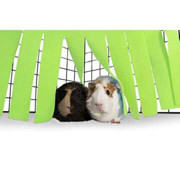 Corner Fleece Forest Hideout for Guinea Pigs, Ferrets, Chinchillas, Hedgehogs, Dwarf Rabbits and Other Small Pets - Accessories and Toys (Green/Gray)