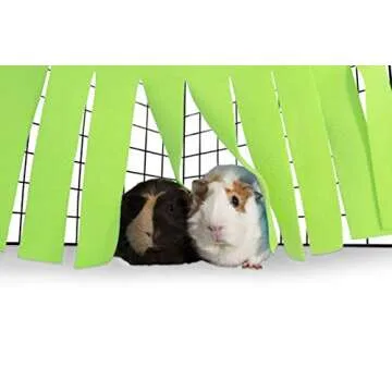 Corner Fleece Forest Hideout for Guinea Pigs, Ferrets, Chinchillas, Hedgehogs, Dwarf Rabbits and Other Small Pets - Accessories and Toys (Green/Gray)