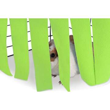 Corner Fleece Forest Hideout for Guinea Pigs, Ferrets, Chinchillas, Hedgehogs, Dwarf Rabbits and Other Small Pets - Accessories and Toys (Green/Gray)