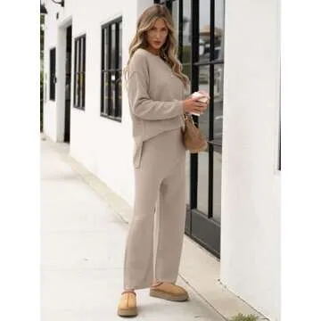 Stylish ANRABESS 2 Piece Knitted Lounge Set for Women