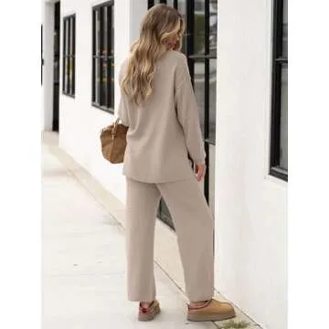 Stylish ANRABESS 2 Piece Knitted Lounge Set for Women