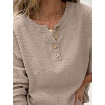 ANRABESS Women 2 Piece Outfits Oversized Loose Waffle Knit Sweater Set 2024 Fall Trendy Matching Lounge Sets Cozy Clothes khaki Small