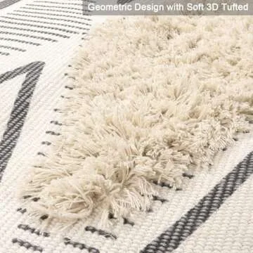 LEEVAN Bathroom Rug 2'x3' Boho Kitchen Rug Washable Tufted Geometric Rugs with Tassels Farmhouse Laundry Room Rug Moroccan Woven Throw Rugs Cotton Kitchen Sink Entryway Doormat for Porch/Decor