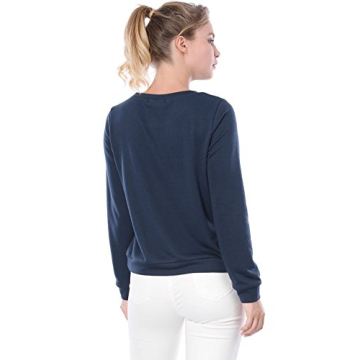 Allegra K Women's Cat Print Sweatshirt in Blue