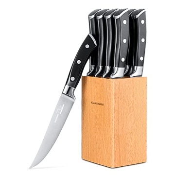 OAKSWARE Steak Knives Set of 8: Premium Non-Serrated Kitchen Essentials