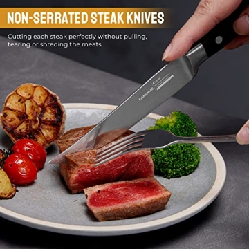 OAKSWARE Steak Knives Set of 8 Premium Non Serrated Essentials