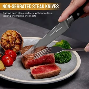 OAKSWARE Steak Knives Set of 8 Premium Non Serrated Essentials