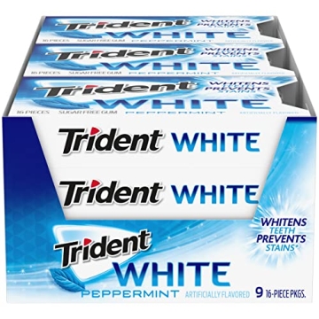 Refresh Your Breath with Trident White Peppermint Sugar Free Gum - 9 Packs