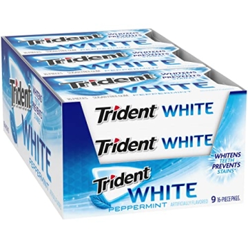 Trident White Peppermint Sugar Free Gum - 9 Packs