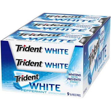 Trident White Peppermint Sugar Free Gum - 9 Packs