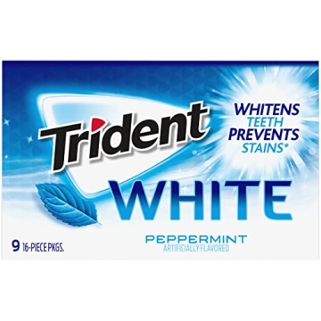 Trident White Peppermint Sugar Free Gum - 9 Packs