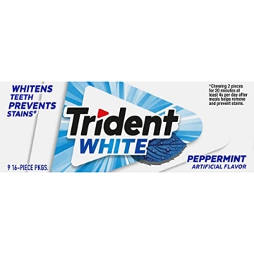 Trident White Peppermint Sugar Free Gum - 9 Packs
