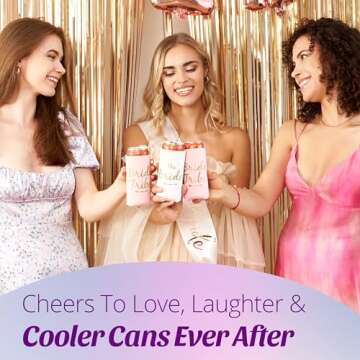 Bride Tribe Bachelorette Party Premium Skinny Can Sleeves - Insulated Neoprene Drink Holders, Fit Sl...