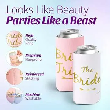 Bride Tribe Bachelorette Premium Can Coolers for Parties