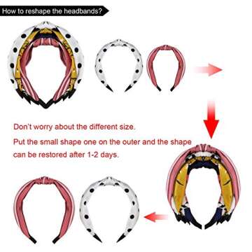 DRESHOW 8 Pack Knotted Headbands for Women Wide Turban Headband Yoga Exercise Ribbing Hair Hoop Hair Bands Accessories