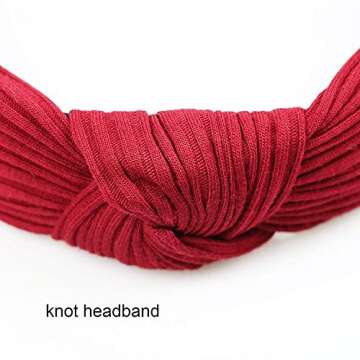 DRESHOW 8 Pack Knotted Headbands for Women Wide Turban Headband Yoga Exercise Ribbing Hair Hoop Hair Bands Accessories