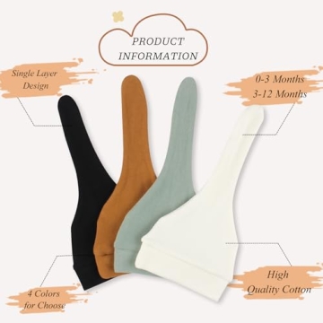 Newborn Cotton Beanies for Boys & Girls | 4-Pack