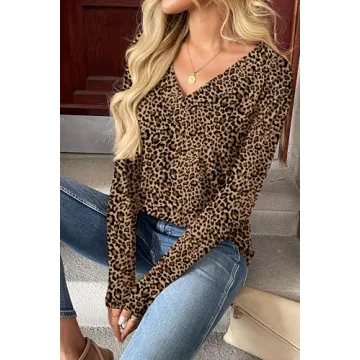 Trendy Zeagoo Women's V-Neck Long Sleeve Tops for 2025