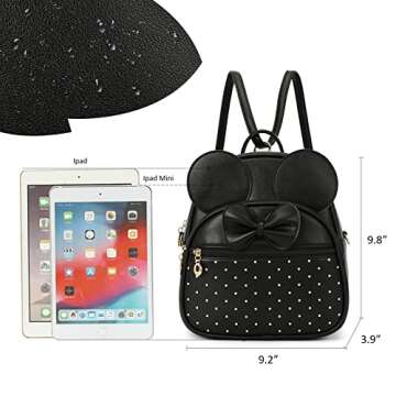 KL928 Girls Mini Backpack Bowknot Polka Dot Cute Daypacks Convertible Shoulder Bag Purse for Women (...