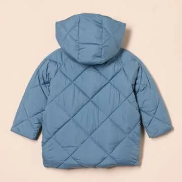 Amazon Essentials Girls and Toddlers' Long Quilted Cocoon Puffer Coat