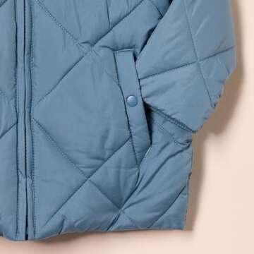 Amazon Essentials Girls and Toddlers' Long Quilted Cocoon Puffer Coat