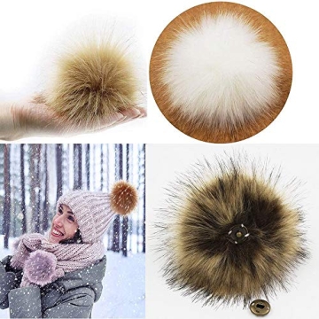 Colorful Faux Fox Fur Snap Pompoms for Creative Crafting
