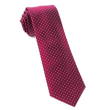 100% Woven Silk Mini Dots Burgundy 3 Inch Tie