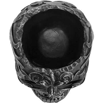 DWK Skull Victorian Gothic Decorative Pen Holder | Goth Office Supplies and Black Desk Organizers and Accessories | Gothic Halloween Desk Decorations - 5"