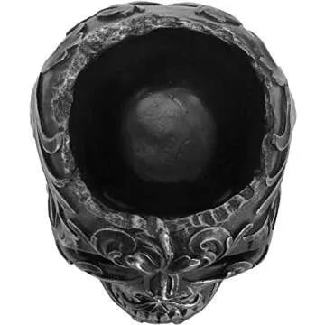 DWK Skull Victorian Gothic Decorative Pen Holder | Goth Office Supplies and Black Desk Organizers and Accessories | Gothic Halloween Desk Decorations - 5"