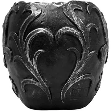 DWK Skull Victorian Gothic Decorative Pen Holder | Goth Office Supplies and Black Desk Organizers and Accessories | Gothic Halloween Desk Decorations - 5"