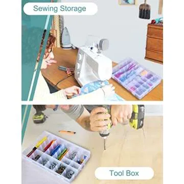 Avlcoaky Bead Organizer 2 Pack 3600 Tackle Box Organizer Clear Organizer Box 36 Grids Plastic Craft Organizer Jewelry Sewing Storage Box with Dividers