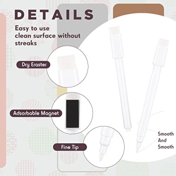 12 Pack Magnetic Dry Erase Markers with Eraser Caps