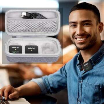 Aenllosi Hard Carrying Case Compatible with Rode Wireless ME Clip/Wireless GO II Dual Channel Compact Digital Wireless Microphone System (gray)