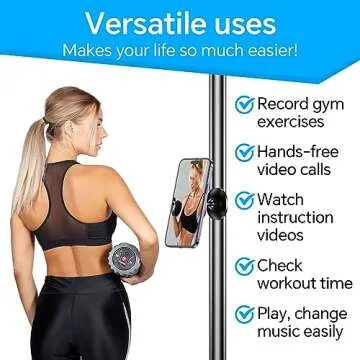 Gym Magnetic Phone Holder Mount for MagSafe【All Metal】Dual Magnetic Phone Holder for Gym Record Attach to Metal Surface, Gym Phone Holder for iPhone 16 15 14 13 12 11 ProMax Plus Mini for MagSafe Case