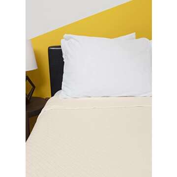 Elite Home Products 66x90 Inch GOTS Certified Organic 100 Percent Cotton Blanket with Diagonal Herringbone Weave for Couch, Sofa, or Bed, Twin, Oat