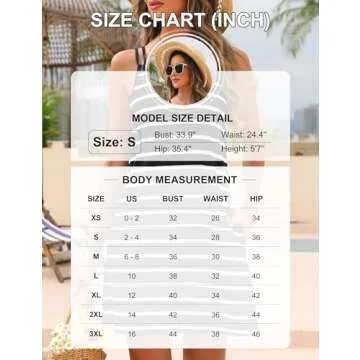 Blooming Jelly Womens Swimsuit Coverup Drawstring Swim Cover up Sleeveless Beach Dresses 2024 (Large, Black Striped)