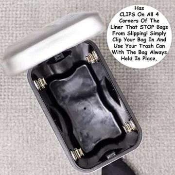 Homie Soft Close, Slim Trash Can 1.6 Gallon with Anti - Bag Slip Liner and Lid, Use as Mini Garbage Basket, Slim Dust Bin, or Decor in Bathroom, Restroom, Kitchen, or Bedroom