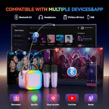 Karaoke Machine for Kids Adults - Portable Bluetooth Mini Karaoke