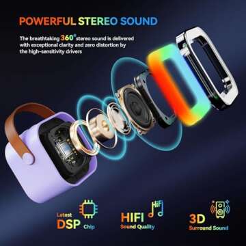 Fun Karaoke Machine for Kids Adults - Portable Speaker