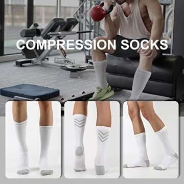 DOVAVA Dri-tech Compression Crew Socks 15-20mmHg for Men & Women, Athletic Fit Running Nurses Flight...