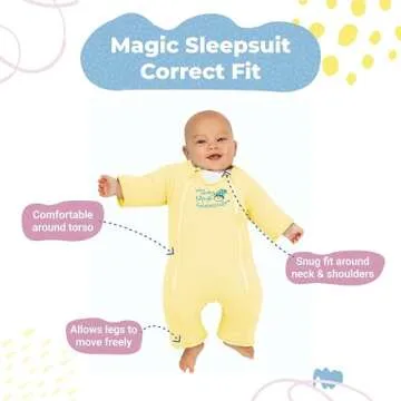 Baby Merlin's Magic Sleepsuit - Microfleece Baby Transition Swaddle Sleep Suit for Infants 3-6 Months and 6-9 Months - Baby Sleepsuit with Double Zipper for Easy Diaper Changes - Yellow