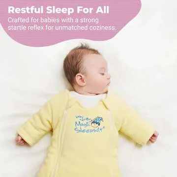 Baby Merlin's Magic Sleepsuit - Microfleece Baby Transition Swaddle Sleep Suit for Infants 3-6 Months and 6-9 Months - Baby Sleepsuit with Double Zipper for Easy Diaper Changes - Yellow