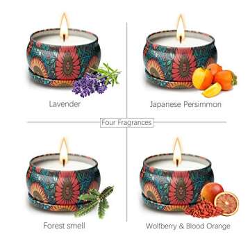 Candles, Scented Candles Gifts for Women,4 Pack Candles for Home Scented 6oz Aromatherapy Candles So...