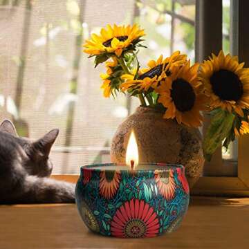 Candles, Scented Candles Gifts for Women,4 Pack Candles for Home Scented 6oz Aromatherapy Candles Soy Wax Candles in Portable Travel Tin, Birthday Gifts for Women Men Meditation, Yoga, Mother's Day