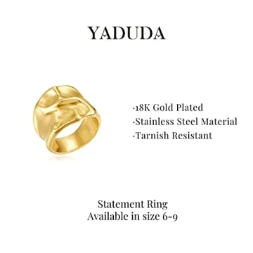 Chunky Gold Statement Ring for Women & Men - YADUDA