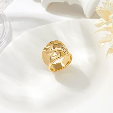 Chunky Gold Statement Ring for Women & Men - YADUDA
