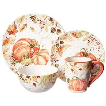 Harvest Splash 16pc Dinnerware Set by Susan Winget - Service for 4, Elegant & Durable