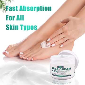 Urea 40% Foot Cream with 2% Plus Salicylic Acid for Heels - best Callus Remover For Feet & Hands, Natural Moisturizes Nourishes Softens Dry, Rough, Cracked, Dead Skin