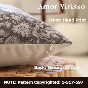 Amor Virisso Floral Throw Pillow Covers Farmhouse Decor